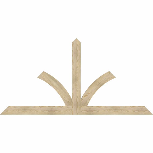 Ekena Millwork Richland Rough Sawn Timber Gable Bracket, Douglas Fir, 108"W x 54"H x 2"D x 6"F, 12/12 Pitch GBW108X54X0206RIC00RDF - main